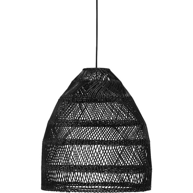 Czarna duża lampa wiklinowa Maja
